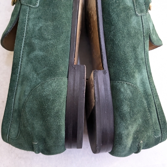 Green Horsebit Loafers Green Suede Men US 12.5 Slip On Leather - Picture 10 of 16